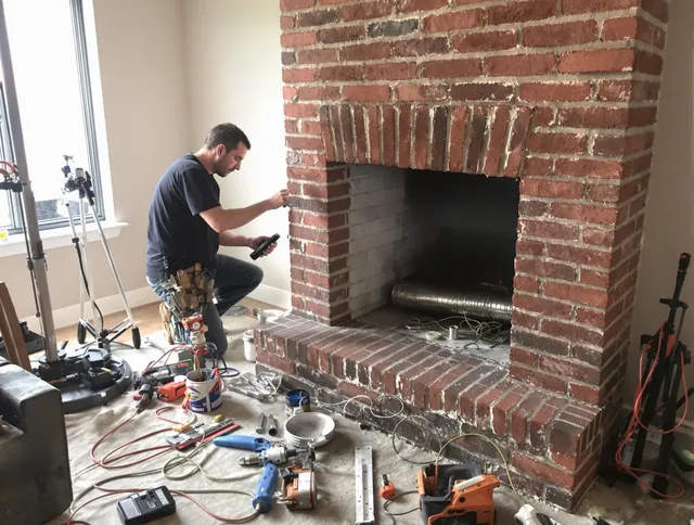 Ansonia Chimney Sweep specialist finalizing chimney liner service in Ansonia, CT