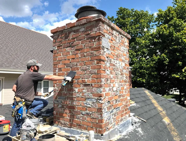 Completed chimney rebuild by Ansonia Chimney Sweep in Ansonia, CT