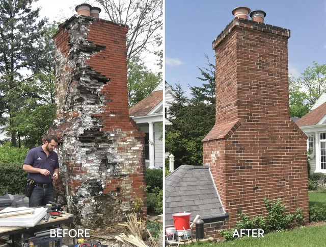 Ansonia Chimney Sweep performing a full chimney restoration in Ansonia, CT