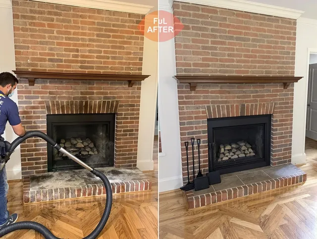 Ansonia Chimney Sweep carefully sanitizing a fireplace in Ansonia, CT