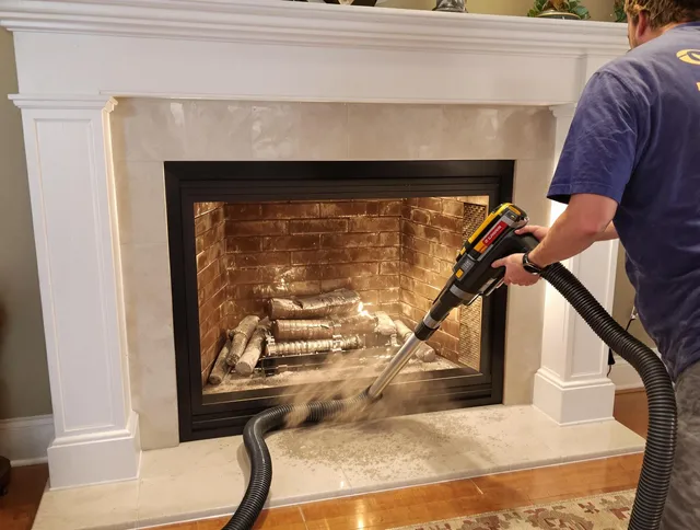 Fireplace cleaning performed by Ansonia Chimney Sweep in Ansonia, CT