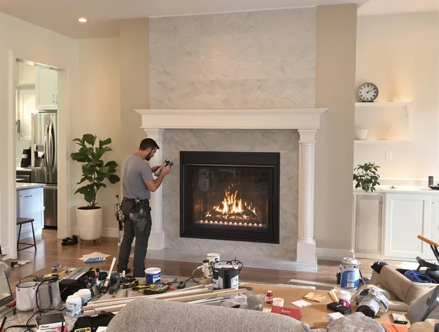 Newly installed fireplace by Ansonia Chimney Sweep in Ansonia, CT